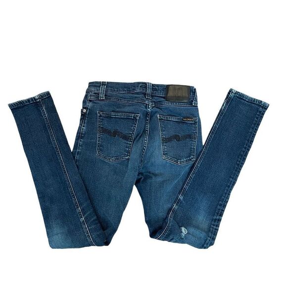 Nudie Jeans Co. Men's Pipe Led Rinse Indigo Black Skinny Denim Jeans Size 30 - Picture 2 of 10